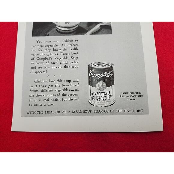 VTG 1929 Campbell's The Soup Known Round the World Tomato Soup Ephemera Print Ad - Picture 4 of 4